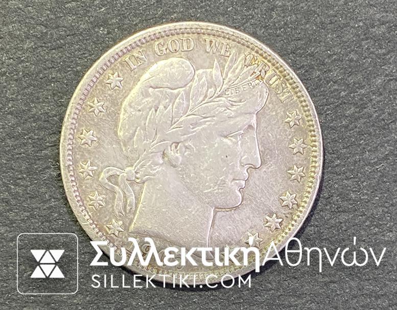 USA -1907-S Barber Half Dollar